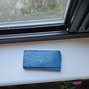 Louis Vuitton Vintage  Cobalt Blue Epi Leather  Key Holder with Gold Button